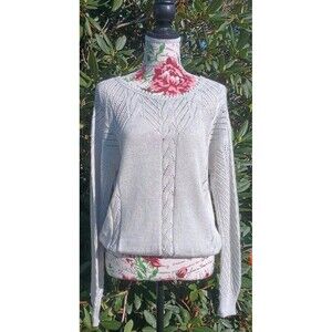 Vintage 90s Cuddle Knit Gray Women's 6 Chunky Knit Sweater Work Academia Capsule